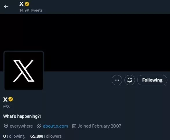توییتر شناسه اکانت رسمی خود را @X تغییر داد